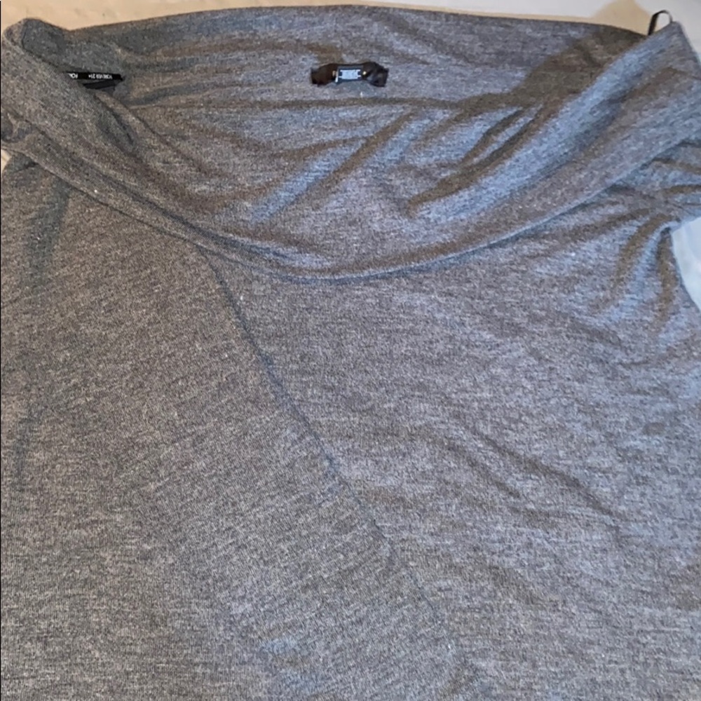 Cowl Neck Gray Sweater
